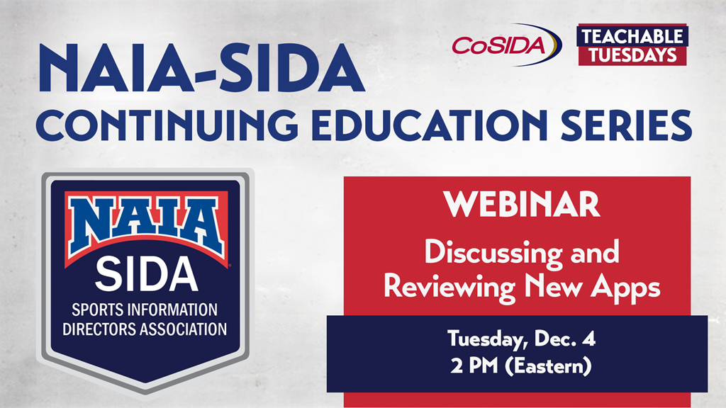Join Us! NAIA-SIDA Continuing Education Webinar: Discussing and Reviewing New Apps